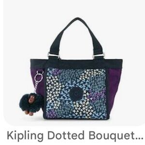 ISO: Kipling Purple and Black Tote Bag with Signature Charm